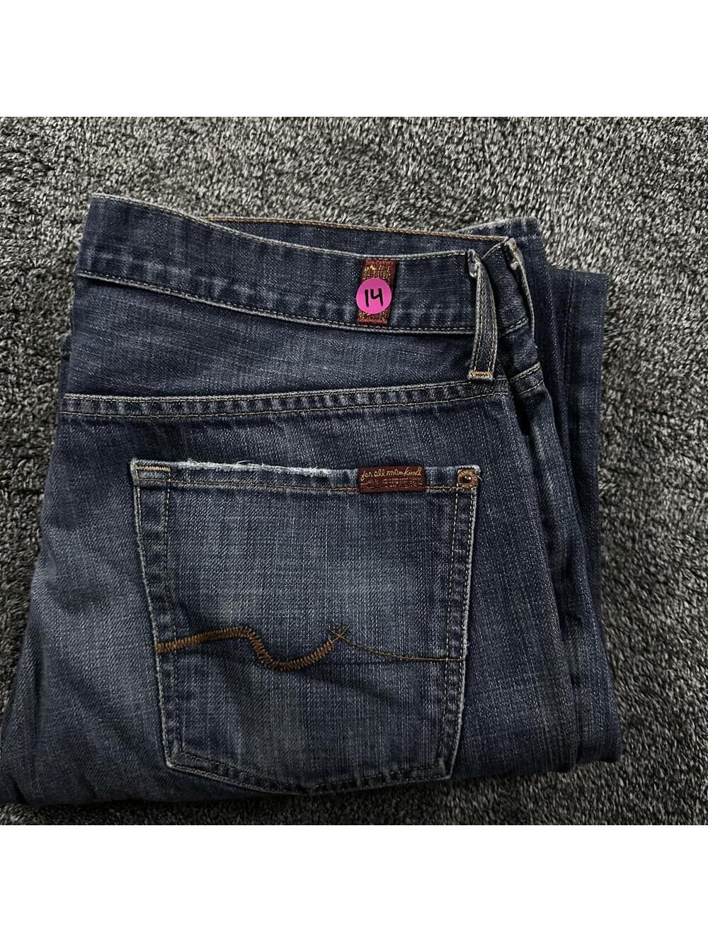 Y2K Rockstar Archive 7FAMK Grunge Bootcut Jeans - Fits 34x33! - Picture 7 of 7